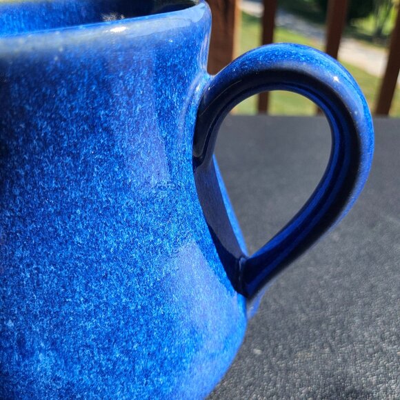 Vintage 2003 Pigeon River Pottery Handmade Blue Marble Glazed 7 Inch Pitcher - Picture 14 of 16